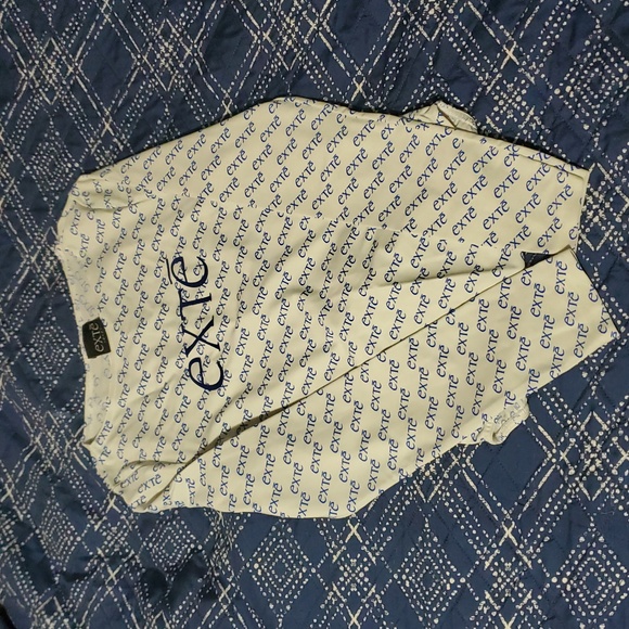 Vintage EXTE Blue and White Monogram Long Sleeve Bodysuit - Picture 1 of 6